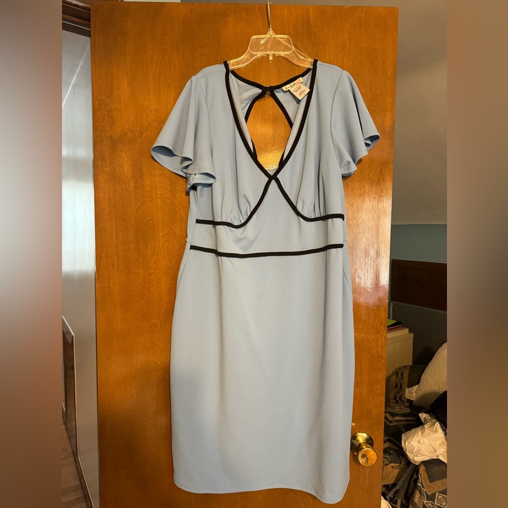 Light baby blue knee length dress
